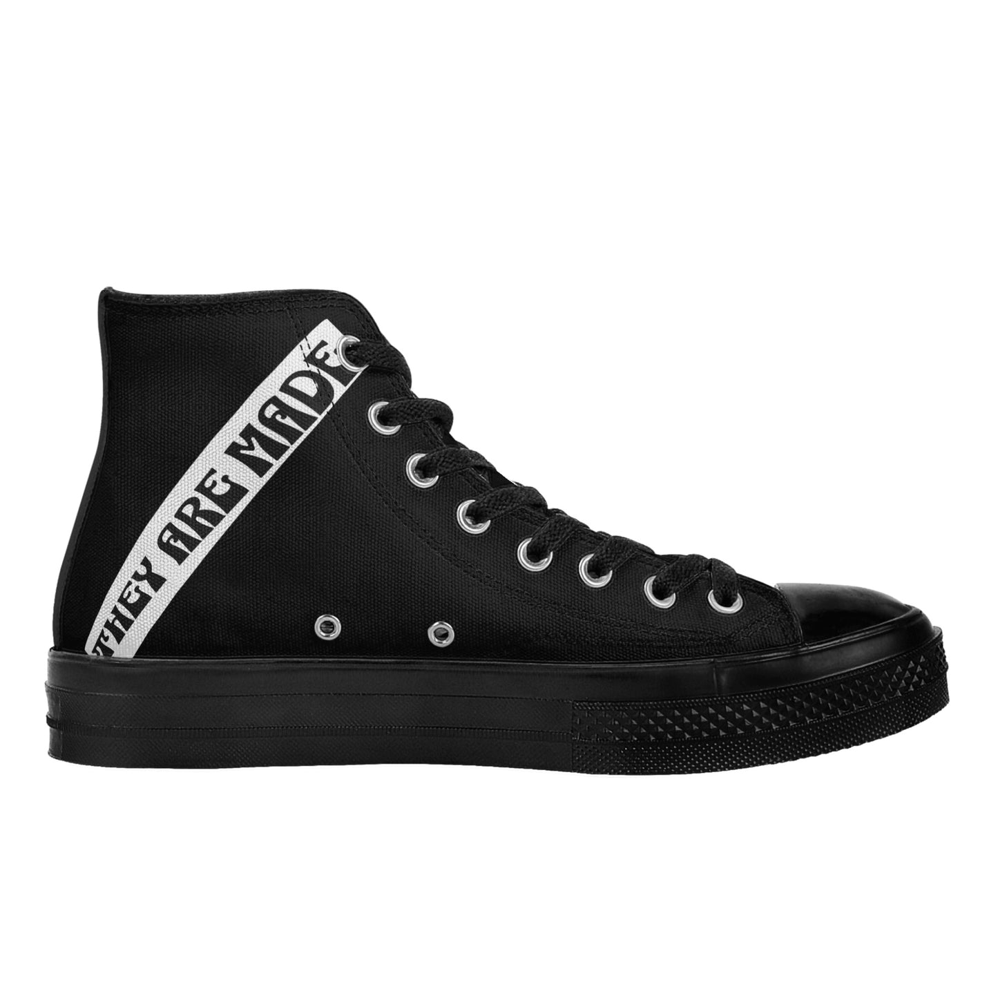Fighters arent born Classic Black High Top Canvas Shoes