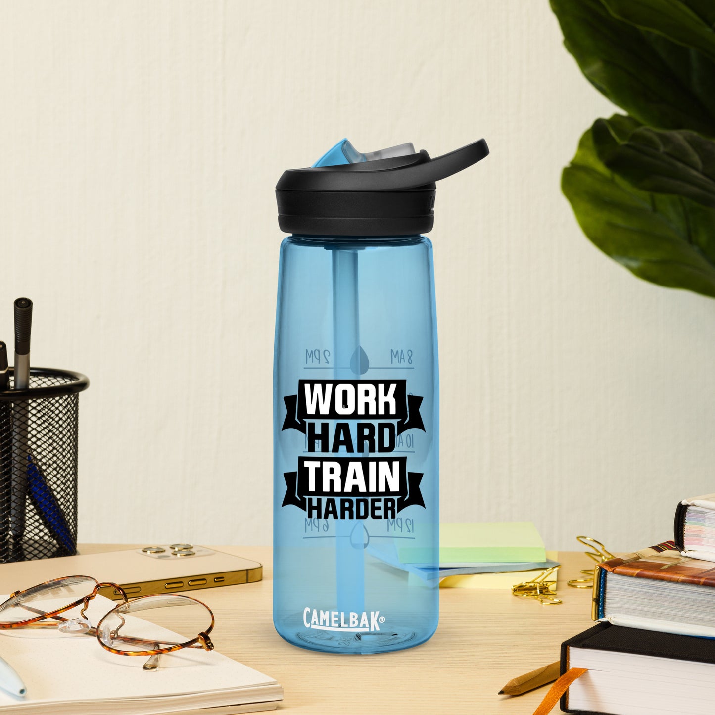 Work Hard Train Harder Sports Water Bottle