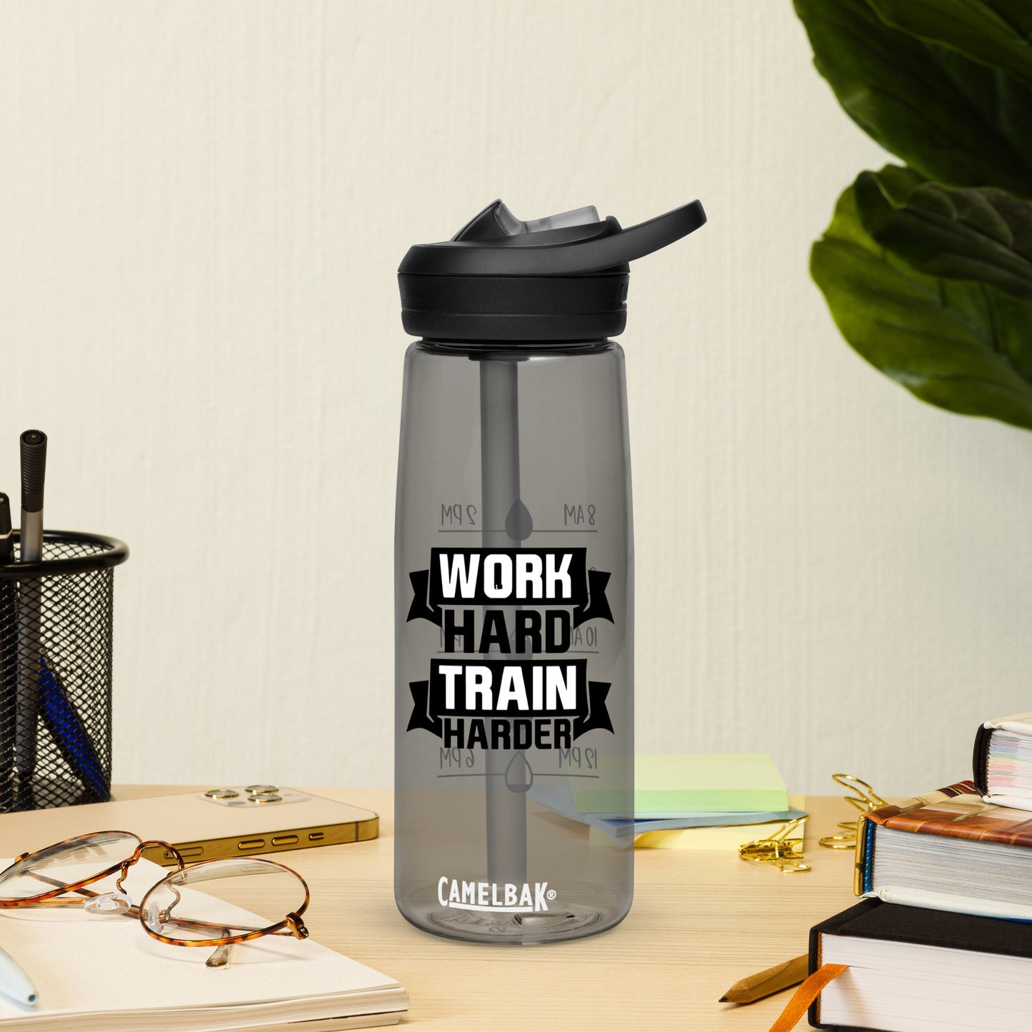 Work Hard Train Harder Sports Water Bottle