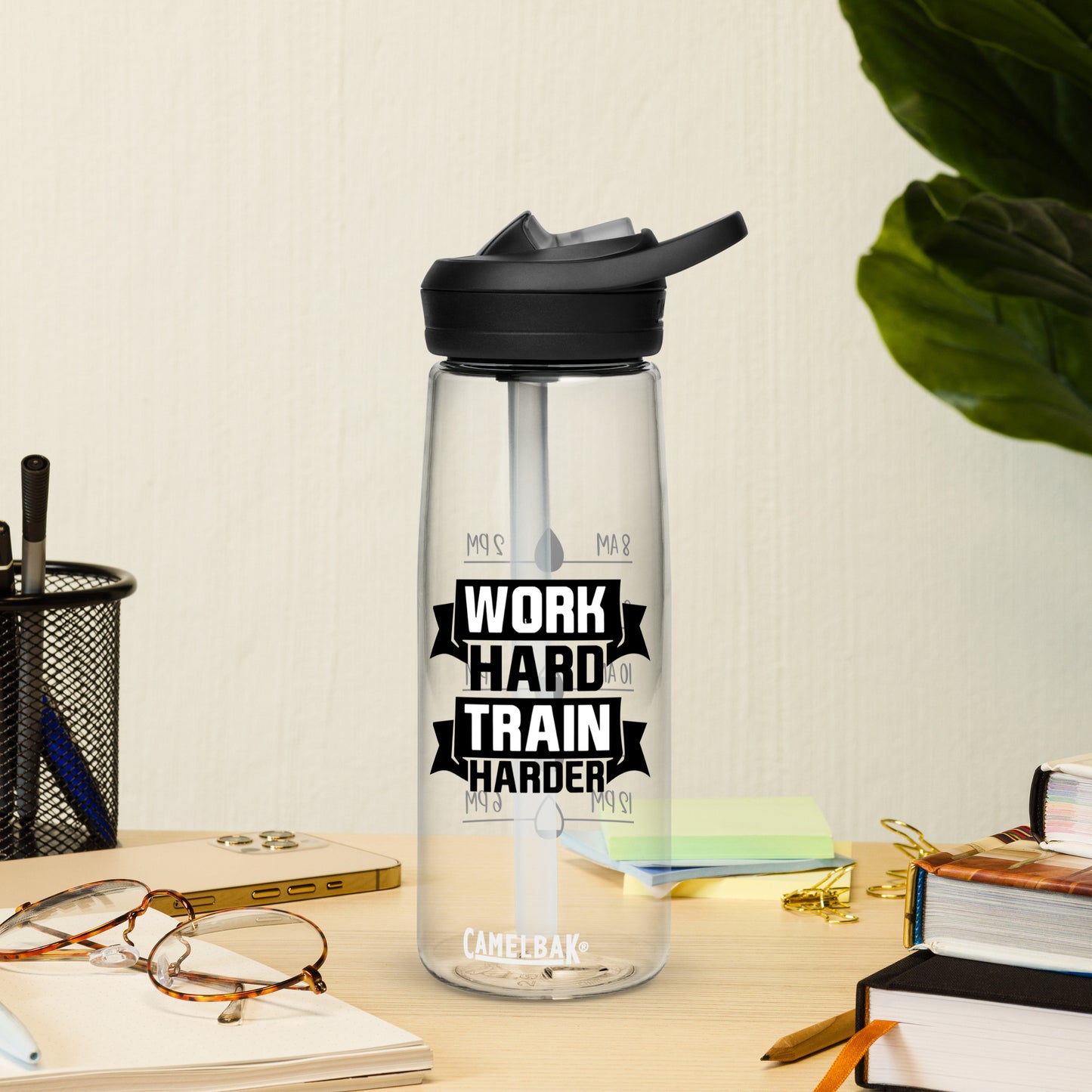 Work Hard Train Harder Sports Water Bottle